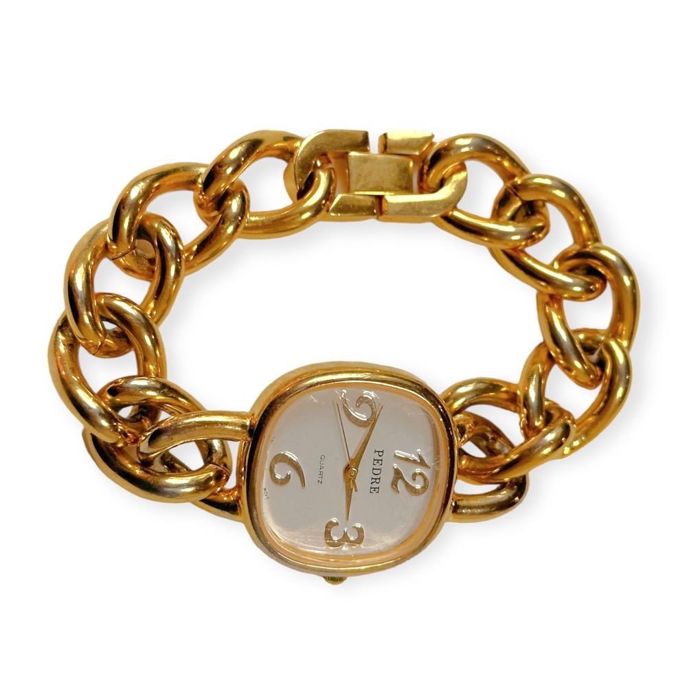 Vintage PEDRE Gold Tone Chain Watch